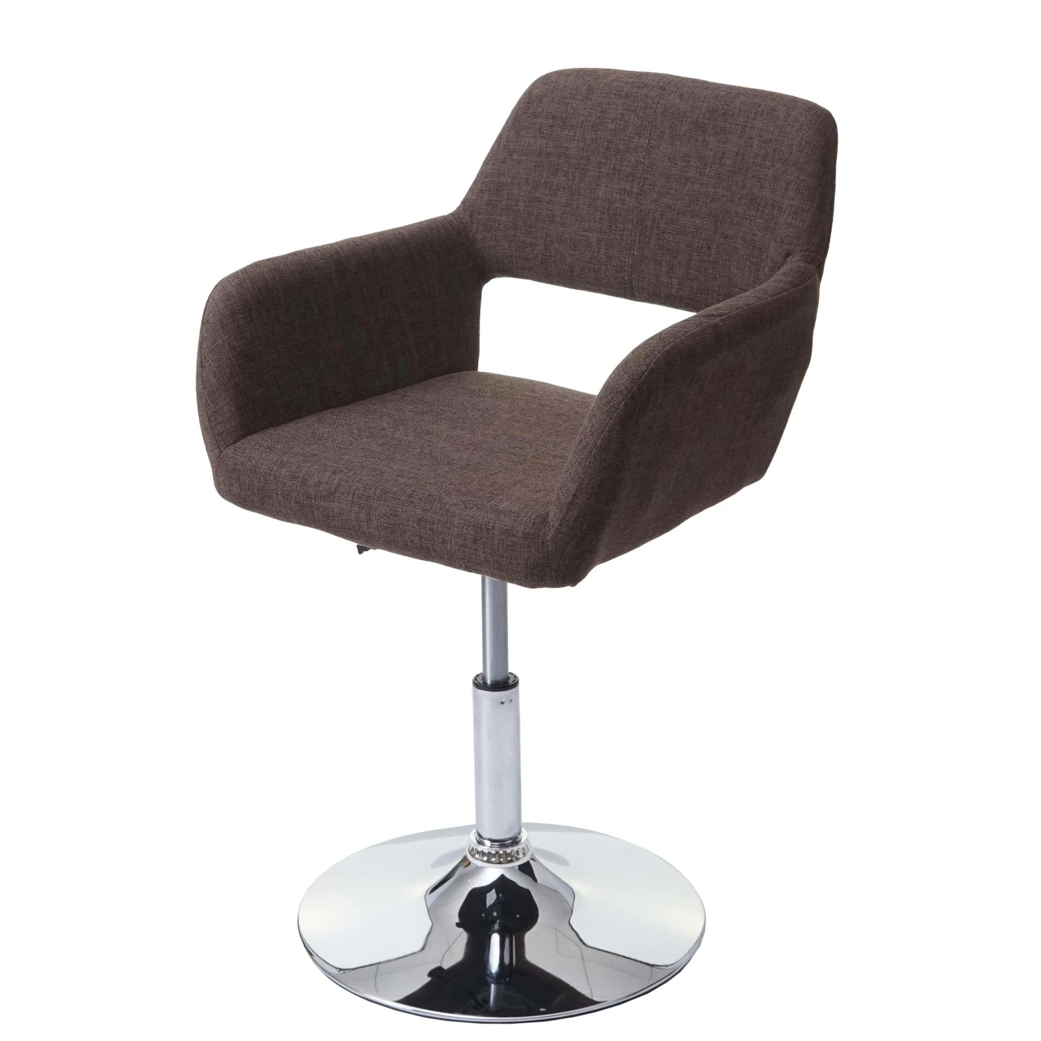 Esszimmerstuhl HWC-A50 III, Stuhl Küchenstuhl, Retro 50er Jahre, Stoff/Textil ~ Braun, Chromfuß 3 Esszimmerstuhl HWC-A50 III, Stuhl Küchenstuhl, Retro 50er Jahre, Stoff/Textil ~ Braun, Chromfuß