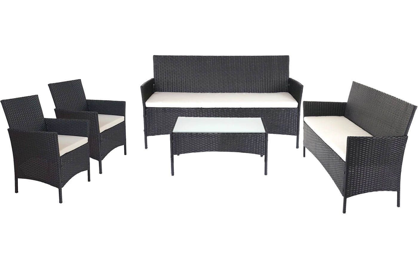 3-2-1-1 Poly-Rattan Garten-Garnitur Halden, Lounge-Set Sitzgruppe Sofa ~ Anthrazit, Kissen Anthrazit 5 3-2-1-1 Poly-Rattan Garten-Garnitur Halden, Lounge-Set Sitzgruppe Sofa ~ Anthrazit, Kissen Anthrazit – Bild 3