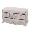 Kommode Und Sitzbank Mit 5 Schubladen, 45x77x36cm, Shabby-Look, Vintage ~ Weiß -Wohnmöbel 52ceba33 6165 411e b4f2 ed2b8cff6742 1