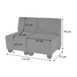 Modular 2-Sitzer Sofa Couch Lyon, Stoff/Textil ~ Anthrazit-grau, Ohne Armlehnen -Wohnmöbel 569ad73d f4bf 4e66 a879 a40bd9311f76