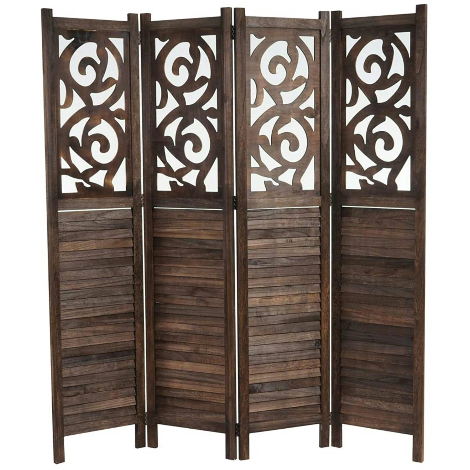 Paravent Istanbul, Raumteiler Trennwand Sichtschutz, Ornamente ~ 170x160cm, Braun 3 Paravent Istanbul, Raumteiler Trennwand Sichtschutz, Ornamente ~ 170x160cm, Braun