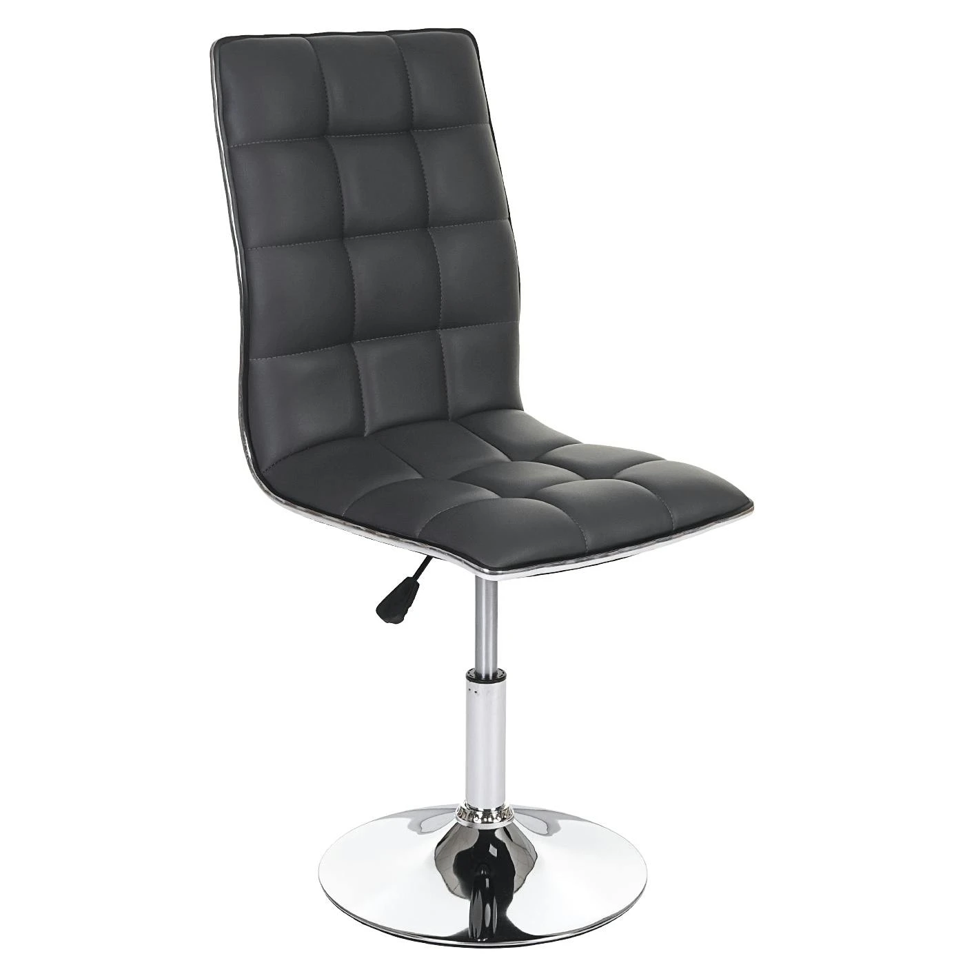 Esszimmerstuhl HWC-C41, Stuhl Küchenstuhl, Höhenverstellbar Drehbar, Kunstleder ~ Grau 4 Esszimmerstuhl HWC-C41, Stuhl Küchenstuhl, Höhenverstellbar Drehbar, Kunstleder ~ Grau – Bild 2