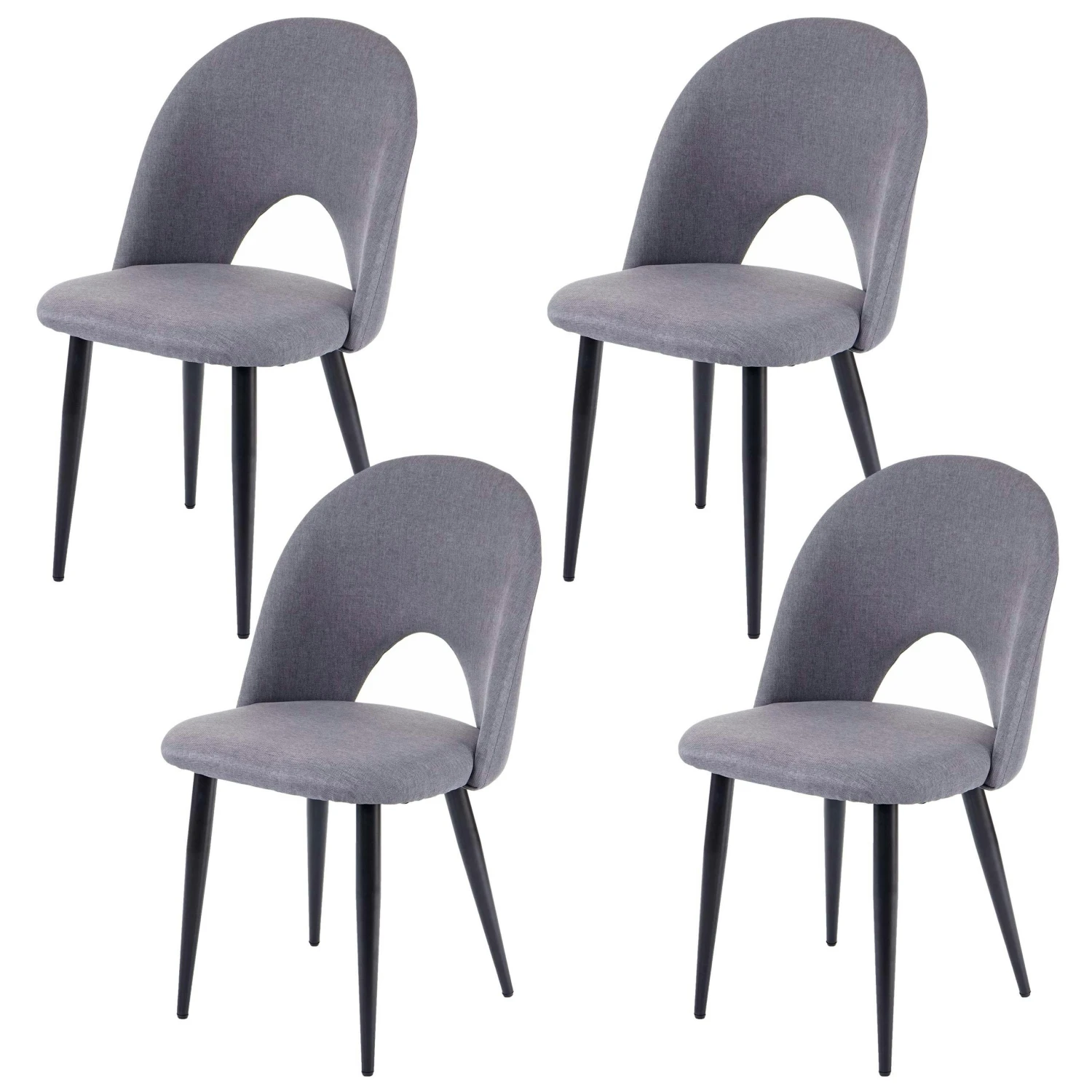 2er-Set Esszimmerstuhl HWC-D73, Stuhl Küchenstuhl, Stoff/Textil ~ Grau 5 2er-Set Esszimmerstuhl HWC-D73, Stuhl Küchenstuhl, Stoff/Textil ~ Grau – Bild 3