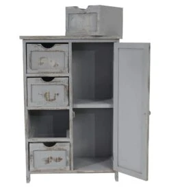 Kommode HWC-D12, Schrank Schubladenkommode, Shabby-Look Vintage 82x55x30cm ~ Grau -Wohnmöbel 5a29d67a 87ad 4c25 9dbb b833df146225