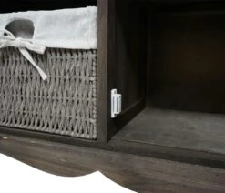 Waschbeckenunterschrank HWC-H20, Badezimmer Waschtisch, Massiv-Holz Korb-Schublade 60x65x31cm ~ Shabby Grau-braun -Wohnmöbel 5aacdaa3 0b16 42a6 8eaf 7bcd244300a8