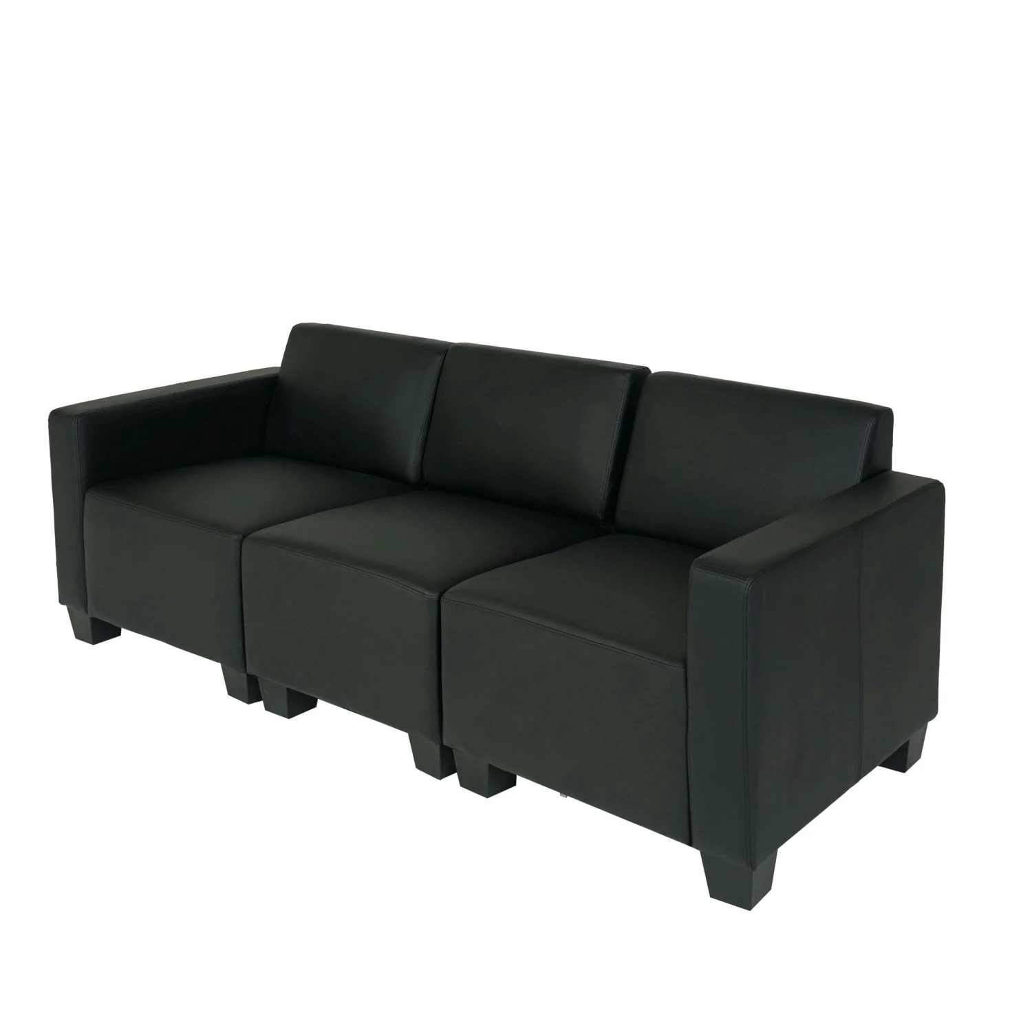Modular 2-Sitzer Sofa Couch Lyon, Kunstleder ~ Schwarz 7 Modular 2-Sitzer Sofa Couch Lyon, Kunstleder ~ Schwarz – Bild 5