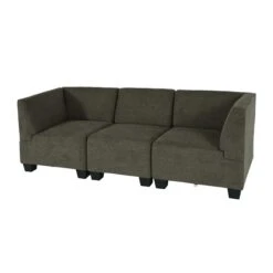 Modular 3-Sitzer Sofa Couch Lyon, Stoff/Textil ~ Anthrazit-grau, Hohe Armlehnen -Wohnmöbel 5ba0aad4 865a 4bae b204 c57e57028039 1