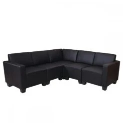 Modular Sofa-System Couch-Garnitur Lyon 5, Kunstleder ~ Schwarz