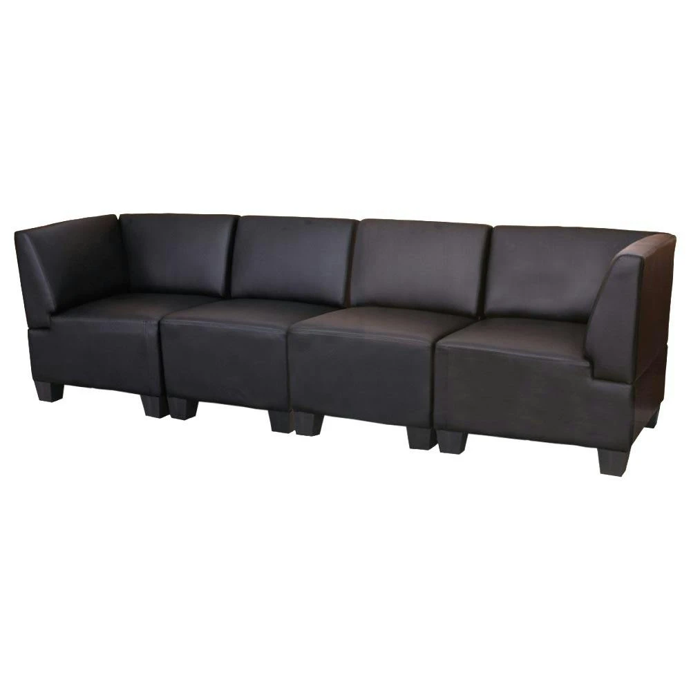 Modular 4-Sitzer Sofa Couch Lyon, Kunstleder ~ Rot, Hohe Armlehnen 7 Modular 4-Sitzer Sofa Couch Lyon, Kunstleder ~ Rot, Hohe Armlehnen – Bild 5
