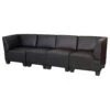 Modular 4-Sitzer Sofa Couch Lyon, Kunstleder ~ Schwarz, Hohe Armlehnen -Wohnmöbel 5c174708 cb60 4fc8 81ff b21529efb442 6