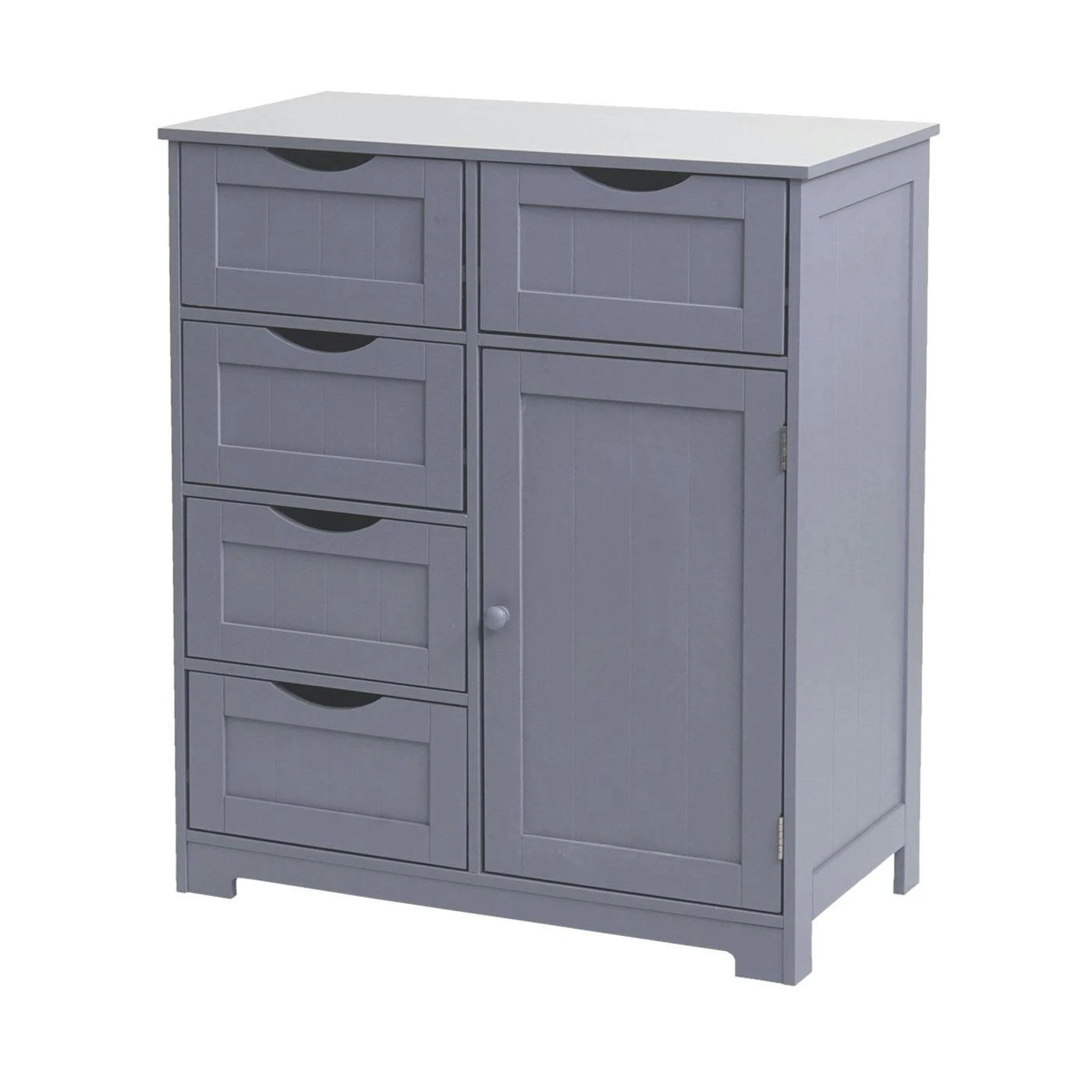 Kommode HWC-B65, Schubladenschrank Schrank, 5 Schubladen Und 1 Tür 80x70x35cm ~ Grau 9 Kommode HWC-B65, Schubladenschrank Schrank, 5 Schubladen Und 1 Tür 80x70x35cm ~ Grau – Bild 7