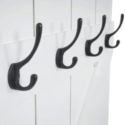 Wandgarderobe HWC-D13, Garderobe Garderobenpaneel, 6 Haken 91x60cm ~ Weiß Lackiert -Wohnmöbel 5da55e70 973c 4063 bb40 49895285c34a