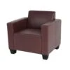 Sessel Loungesessel Lyon, Kunstleder ~ Rot-braun -Wohnmöbel 5fee543e 4e4b 48db ade9 8b3b958c53b5 3