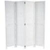 Paravent HWC-C30, Raumteiler Trennwand Sichtschutz, Shabby-Look Vintage, 170x160cm ~ Weiß