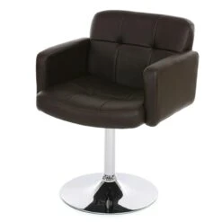 Esszimmerstuhl Orlando, Küchenstuhl Drehstuhl Stuhl, Kunstleder Chrom ~ Taupe-grau -Wohnmöbel 61112825 6ae0 41f9 b31d 1876f7c31b4b 1