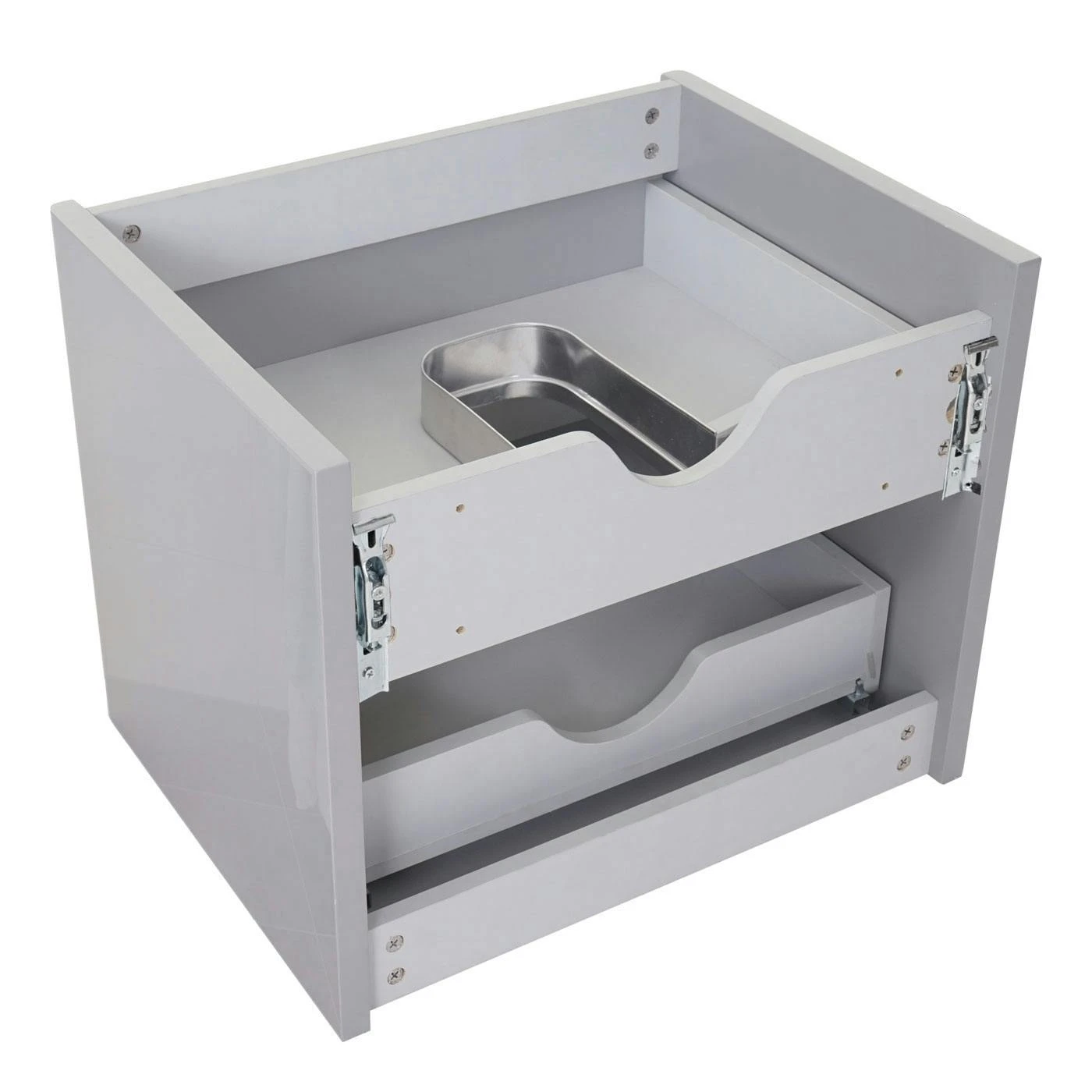 Waschbecken + Unterschrank HWC-B19, Waschbecken Waschtisch Badezimmer, Hochglanz 50x60cm ~ Grau 8 Waschbecken + Unterschrank HWC-B19, Waschbecken Waschtisch Badezimmer, Hochglanz 50x60cm ~ Grau – Bild 6