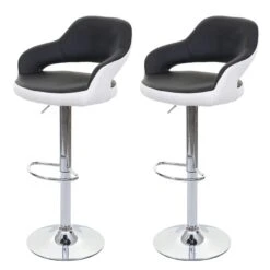 2er-Set Barhocker HWC-F16, Barstuhl Tresenhocker Drehhocker, Mit Lehne Kunstleder ~ Grau-schwarz -Wohnmöbel 64066252 7161 4eb9 9a7e ca83e2b62f86 3
