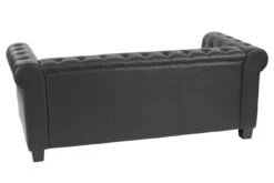 Luxus 3er Sofa Loungesofa Couch Chesterfield Kunstleder ~ Eckige Füße, Schwarz -Wohnmöbel 6497ef71 886f 40dc bd02 f74330e50f31
