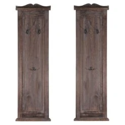 2er-Set Garderobe Wandgarderobe Garderobenpaneel Wandhaken 109x28x4cm ~ Weiß Lackiert -Wohnmöbel 6581b3c1 bdc7 46f2 9a98 656fae248156 3