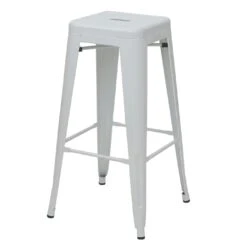 4er-Set Barhocker HWC-A73, Barstuhl Tresenhocker, Metall Industriedesign Stapelbar ~ Weiß -Wohnmöbel 67053e41 74d1 408e 9e4d c47776a11d1a