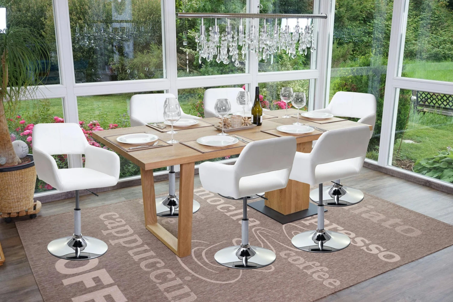 Esszimmerstuhl HWC-A50 III, Stuhl Küchenstuhl, Retro 50er Jahre, Kunstleder ~ Weiß, Chromfuß 8 Esszimmerstuhl HWC-A50 III, Stuhl Küchenstuhl, Retro 50er Jahre, Kunstleder ~ Weiß, Chromfuß – Bild 6