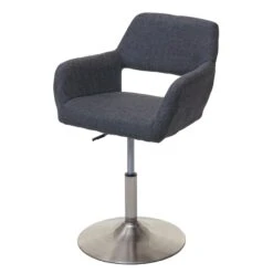 Esszimmerstuhl HWC-A50 III, Stuhl Küchenstuhl, Retro 50er Jahre, Stoff/Textil ~ Schwarz, Fuß Gebürstet -Wohnmöbel 68a0e989 97e8 483d a58e 0033f18a24ef 3