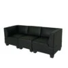 Modular 3-Sitzer Sofa Couch Lyon, Kunstleder ~ Schwarz, Hohe Armlehnen -Wohnmöbel 69181a55 160c 405a a6ee b2534f4927ba 1