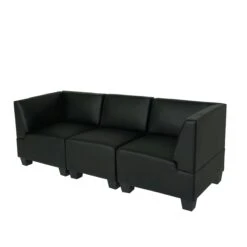 Modular 3-Sitzer Sofa Couch Lyon, Kunstleder ~ Schwarz, Ohne Armlehnen -Wohnmöbel 69181a55 160c 405a a6ee b2534f4927ba 3