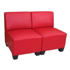 Modular 3-Sitzer Sofa Couch Lyon, Kunstleder ~ Rot, Ohne Armlehnen -Wohnmöbel 69ca6efc 14d6 4171 9563 505c9c2ee1ff 1