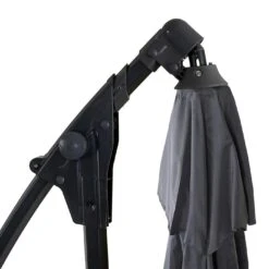 Deluxe Ampelschirm HWC-D14, Sonnenschirm, Rund Ø 3m Polyester Alu/Stahl 14kg ~ Anthrazit Ohne Ständer -Wohnmöbel 6d28d161 34ab 48f0 bc5c 891dc4af9946