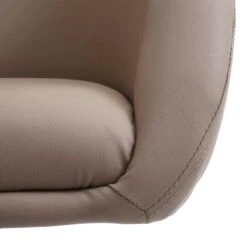Esszimmerstuhl HWC-F19, Küchenstuhl Stuhl Drehstuhl Loungesessel, Drehbar Höhenverstellbar ~ Kunstleder Taupe -Wohnmöbel 6e66a34b d771 4f6e b99a 013f06a8376d