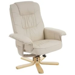 Relaxsessel Fernsehsessel Sessel Ohne Hocker M56 Kunstleder ~ Creme