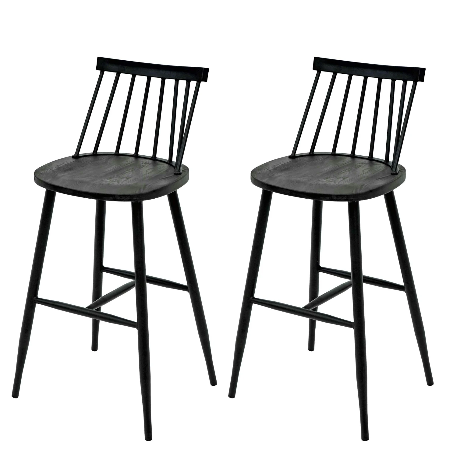 2er-Set Barhocker HWC-G69b, Tresenhocker Barstuhl, Massivholz Retro Design Metall Fußablage Gastronomie ~ Anthrazit 6 2er-Set Barhocker HWC-G69b, Tresenhocker Barstuhl, Massivholz Retro Design Metall Fußablage Gastronomie ~ Anthrazit – Bild 4