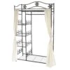 Metall-Garderobe Genf, Garderobenständer Kleiderschrank Metallregal 172x100x43cm ~ Mit Vorhang -Wohnmöbel 71176bfe ea69 43b9 9928 396e8b6d10f1
