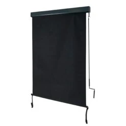 Vertikalmarkise HWC-F42, Senkrechtmarkise Sichtschutz Außenrollo Rollo, UV-Schutz 50 Stoff ~ 250x100cm, Schwarz