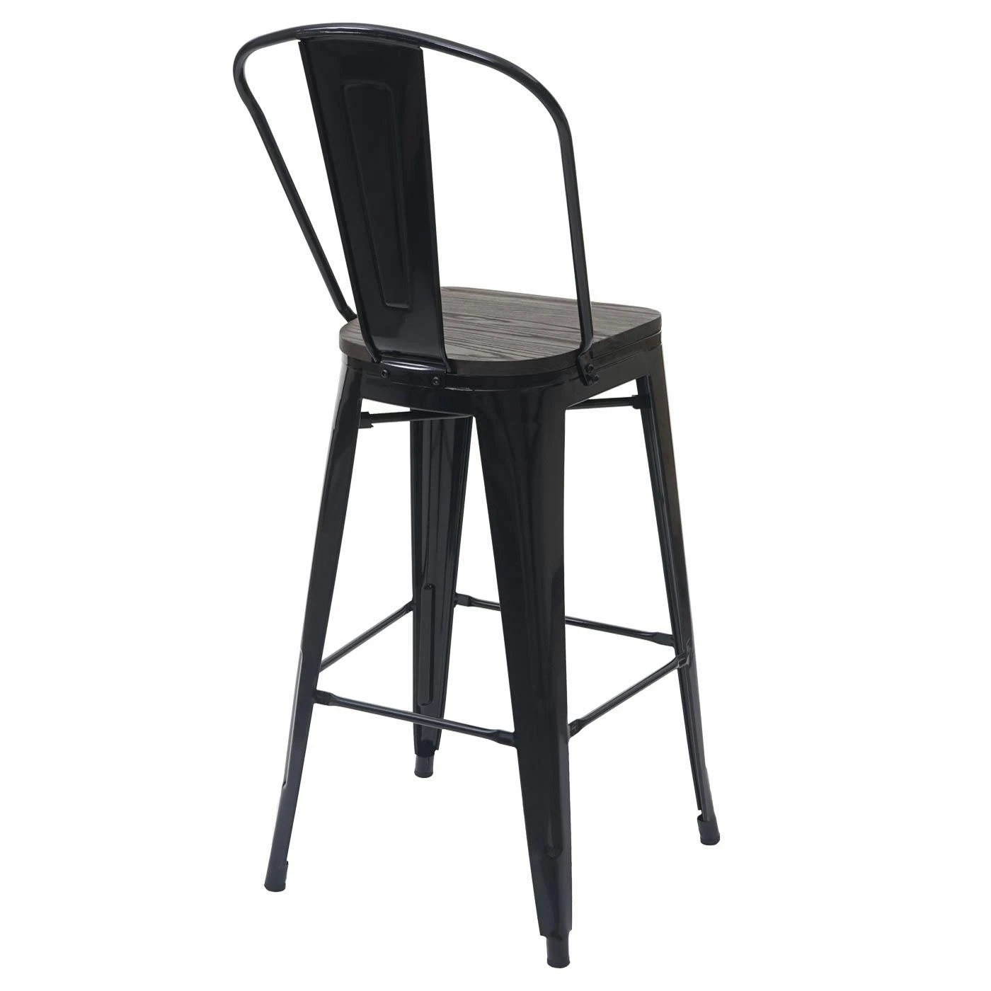 2er-Set Barhocker HWC-A73 Inkl. Holz-Sitzfläche, Barstuhl Tresenhocker Mit Lehne, Metall Industriedesign ~ Schwarz 9 2er-Set Barhocker HWC-A73 Inkl. Holz-Sitzfläche, Barstuhl Tresenhocker Mit Lehne, Metall Industriedesign ~ Schwarz – Bild 7