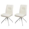 2er-Set Esszimmerstuhl HWC-H70, Küchenstuhl Lehnstuhl Stuhl, Stoff/Textil Edelstahl Gebürstet ~ Creme-beige -Wohnmöbel 7437ab73 8d93 48d3 9c11 3ff2f5ce3780