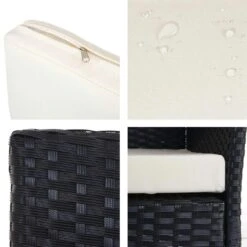 3-2-1-1 Poly-Rattan Garten-Garnitur Halden, Lounge-Set Sitzgruppe Sofa ~ Anthrazit, Kissen Creme -Wohnmöbel 75ec820e c1ce 452b 8313 488f6e667133