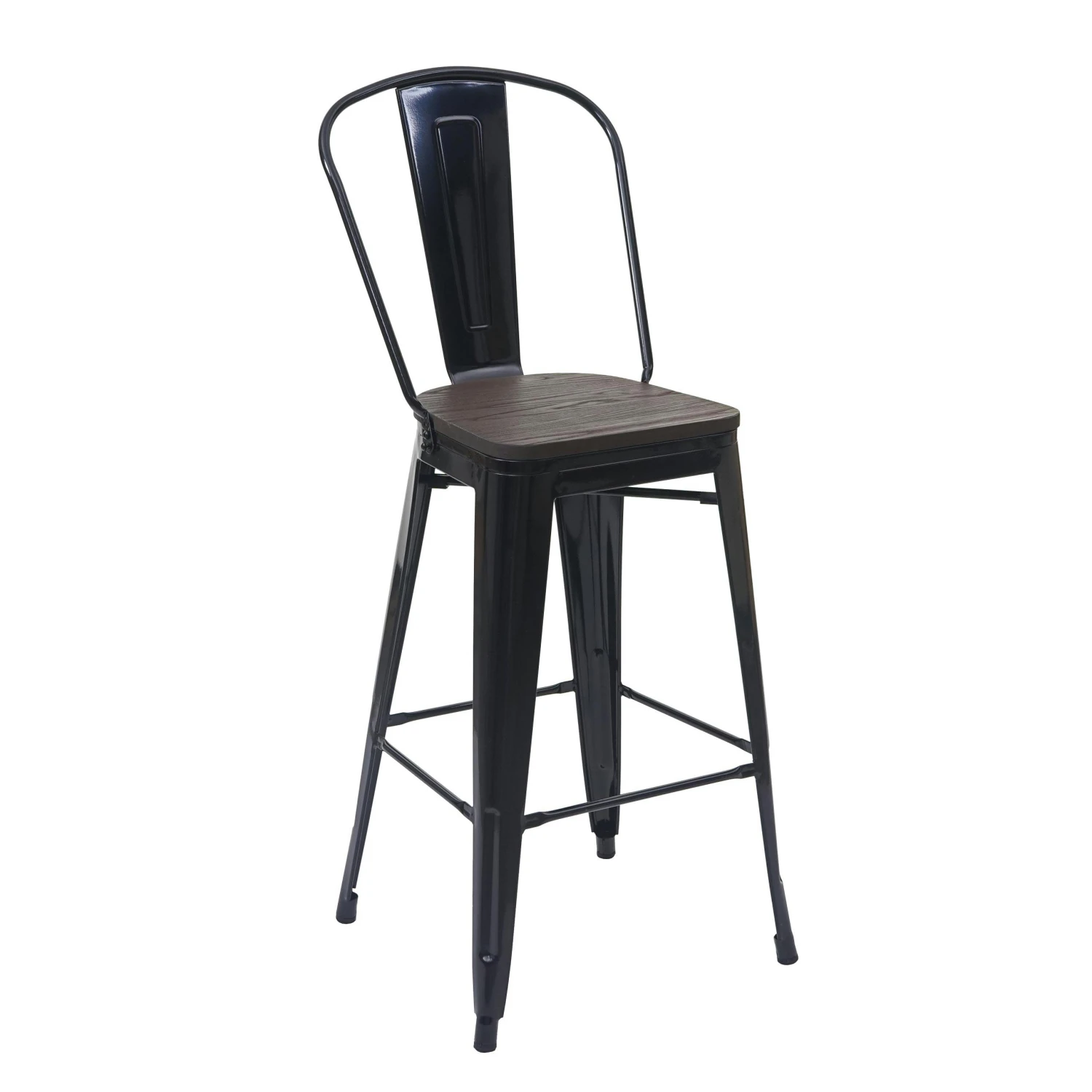 2er-Set Barhocker HWC-A73 Inkl. Holz-Sitzfläche, Barstuhl Tresenhocker Mit Lehne, Metall Industriedesign ~ Schwarz 7 2er-Set Barhocker HWC-A73 Inkl. Holz-Sitzfläche, Barstuhl Tresenhocker Mit Lehne, Metall Industriedesign ~ Schwarz – Bild 5