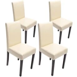 4er-Set Esszimmerstuhl Stuhl Küchenstuhl Littau ~ Kunstleder, Creme Dunkle Beine -Wohnmöbel 782af296 98bb 4eb3 b5d4 a9335315f792 2