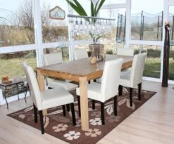 4er-Set Esszimmerstuhl Stuhl Küchenstuhl Littau ~ Leder, Creme Dunkle Beine -Wohnmöbel 78f7323f 922e 481a baab a2ac24201197