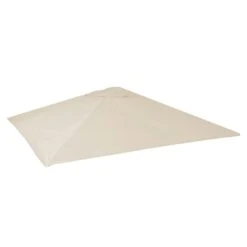 Ersatz-Bezug Für Gastronomie Sonnenschirm HWC-D20, Sonnenschirmbezug Ersatzbezug, 5x5m (Ø7,2m) Polyester ~ Creme