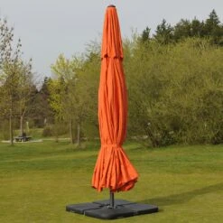 Sonnenschirm Meran Pro, Gastronomie Marktschirm Mit Volant Ø 5m Polyester/Alu 28kg ~ Terracotta Mit Ständer -Wohnmöbel 79b75448 dc9f 4e0a 9998 dfe87ae358b7