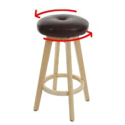 Barhocker Navan, Barstuhl Tresenhocker, Holz Kunstleder Drehbar ~ Bordeaux, Helle Beine -Wohnmöbel 7a05f9a6 68e9 486d 997e c2a3fe0b13cb