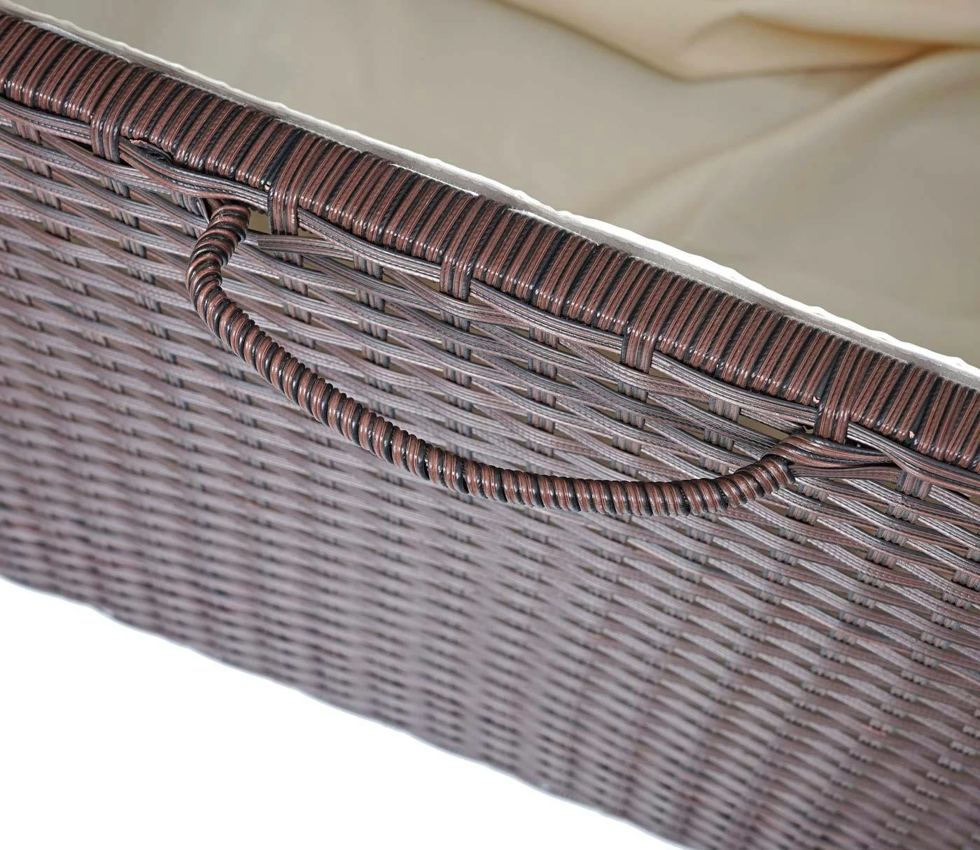 Poly-Rattan Kissenbox HWC-D88, Gartentruhe Auflagenbox Truhe ~ Premium Braun, 80x160x94cm 950l 8 Poly-Rattan Kissenbox HWC-D88, Gartentruhe Auflagenbox Truhe ~ Premium Braun, 80x160x94cm 950l – Bild 6