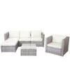 Poly-Rattan-Garnitur Brescia, Gartengarnitur Sitzgruppe Sofa Lounge-Set ~ Grau, Kissen Creme -Wohnmöbel 7c31ad47 dbd9 446e 88c3 1c73c4b71dba 2