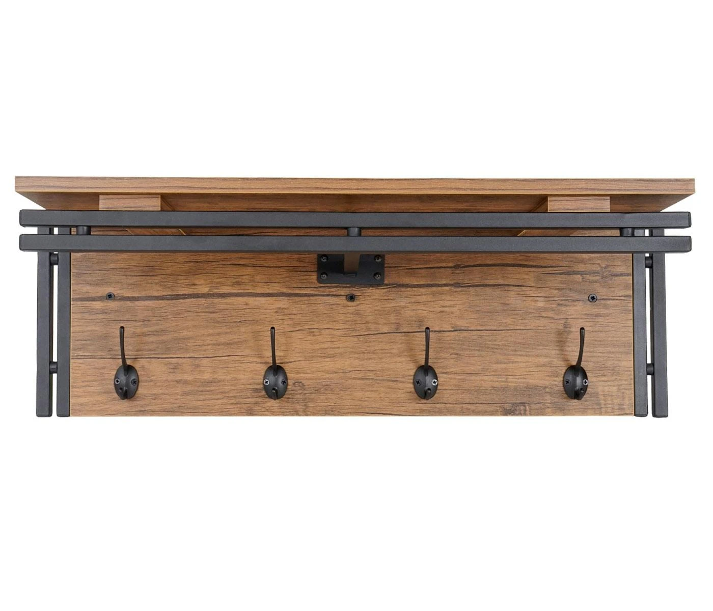 Wandgarderobe HWC-A27, Garderobe Regal, 4 Haken 24x75x24cm 3D-Struktur ~ Wildeiche-Optik 8 Wandgarderobe HWC-A27, Garderobe Regal, 4 Haken 24x75x24cm 3D-Struktur ~ Wildeiche-Optik – Bild 6