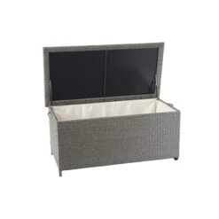 Poly-Rattan Kissenbox HWC-D88, Gartentruhe Auflagenbox Truhe ~ Basic Grau, 51x100x50cm 170l -Wohnmöbel 7d9e8985 833d 4e7b 8701 75c3337fadac 2
