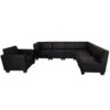 Modular Sofa-System Couch-Garnitur Lyon 6-1, Kunstleder ~ Schwarz -Wohnmöbel 7e86eba8 8f8b 49aa a7fa 53e9d5d10ade 1