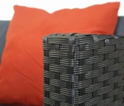 Poly-Rattan Garnitur Rund HWC-E17, Garten-Set Sitzgruppe ~ Schwarz, Polster Dunkelgrau, Kissen Terracotta -Wohnmöbel 7e9f4683 5ef5 4f01 bf95 9e9d28883e88